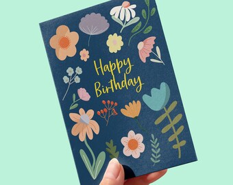 Botanical Birthday Card: Illustrated Floral Design