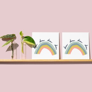 Cartão ilustrado de lebre e arco-íris, interior em branco para qualquer ocasião, FRETE GRATUITO para o Reino Unido imagem 2