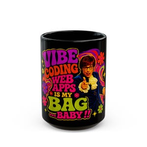 Vibe Coding Web Apps ist meine Tasche Babybecher | Retro 70er Jahre Programmierer Kaffee Tasse
