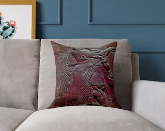 Ancient Sumerian Square Poly Canvas Pillow