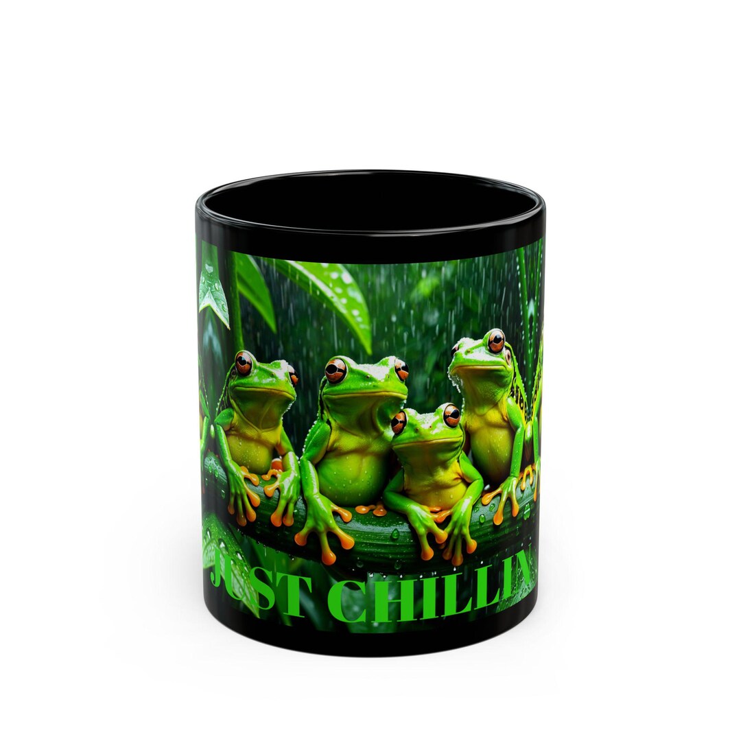 Just Chillin Frog Mug, Rainforest Frogs, Tropical Ceramic Coffee Cup ...
