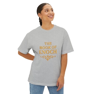 The Book of Enoch Unisex Boxy Tee, Oversized Graphic Tee, Spiritual Apparel, Gift for Readers, Vintage Inspired T-Shirt