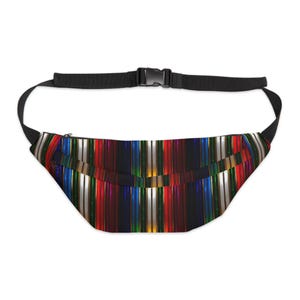 Stripes Large Fanny Pack, Fun Festival Belt Bag, Travel Accessory, Gift for Gamers, Outdoor Sports Gear