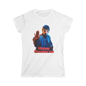 Pinkey Promiseme ,  Spock Inspired Women&#39;s Tee, Vulcan Salute Shirt, Star Trek Fan Gift, Geeky Chic Top