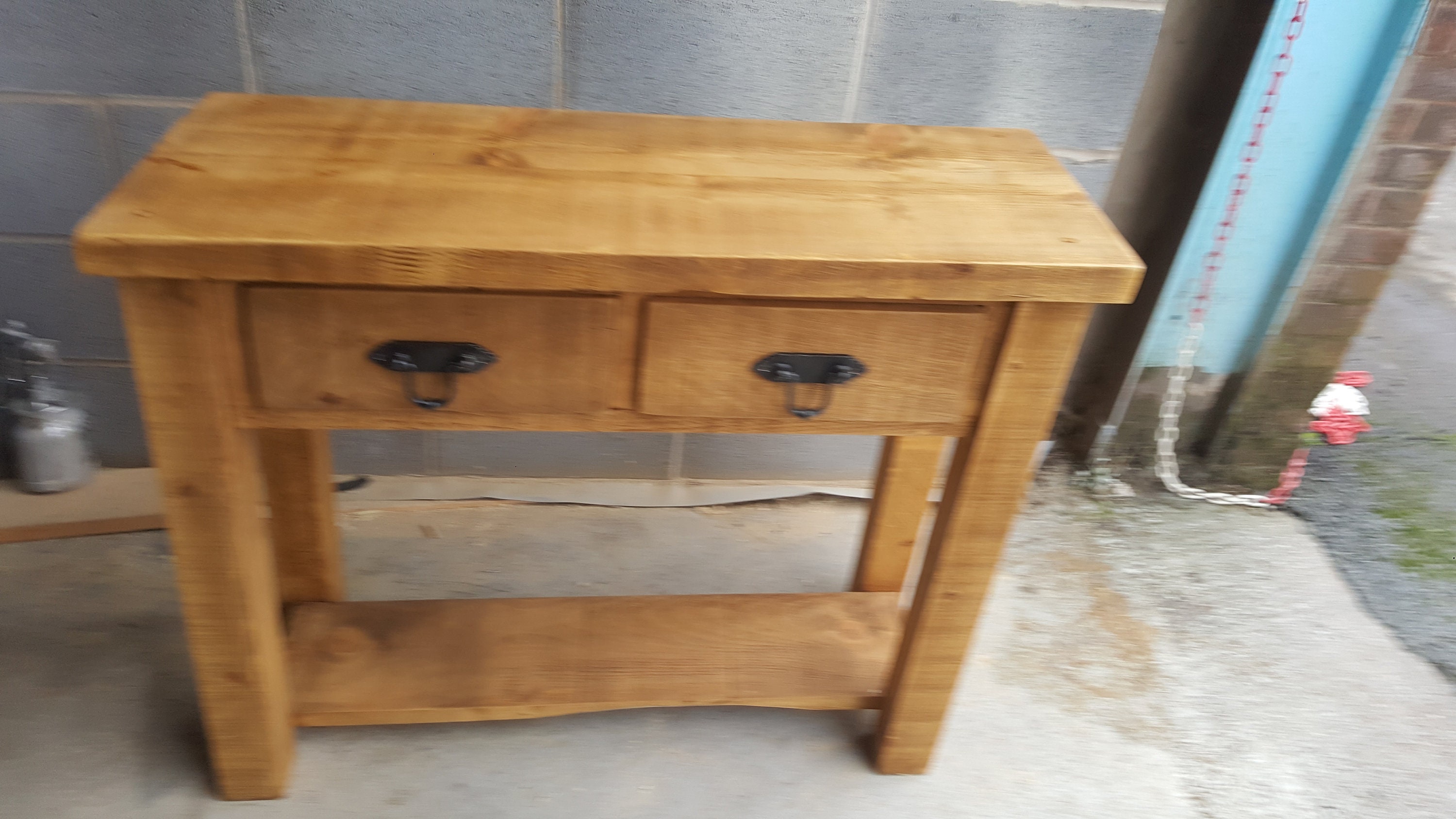 Rustic Console Table Solid Wood Chunky Hall Table Etsy