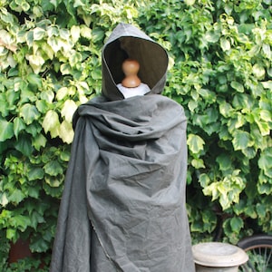 Waterproof Hooded Ranger Cloak, Ruana Wrap Poncho - Green, Medium Weight