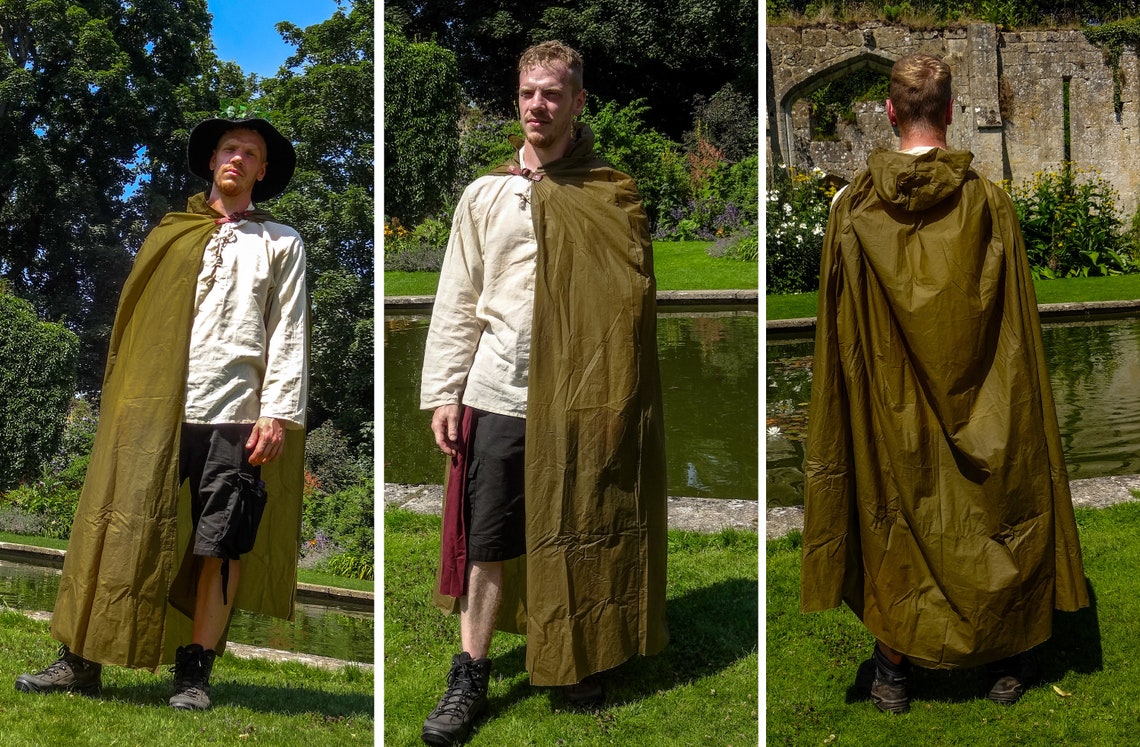 Waterproof Waxed Canvas Cloak With Free Packaway Pouch Etsy