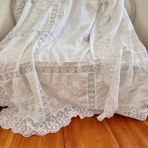 Vintage French Filet Lace Curtains - Etsy