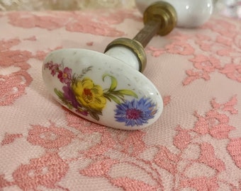 Rare! 1920&#39;s Limoges French door handle hand painted gilt florals Paris flat