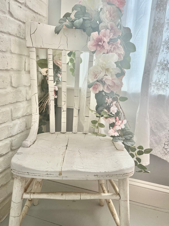 Dream Shabby Chippy White Farmhouse Accent Chair Etsy