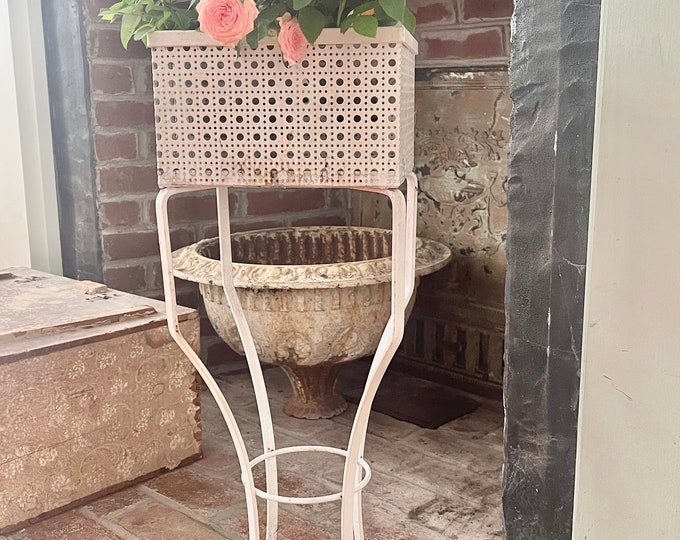 Fabulous Vintage Chippy Rustic Old Metal Wicker Flower Box Etsy