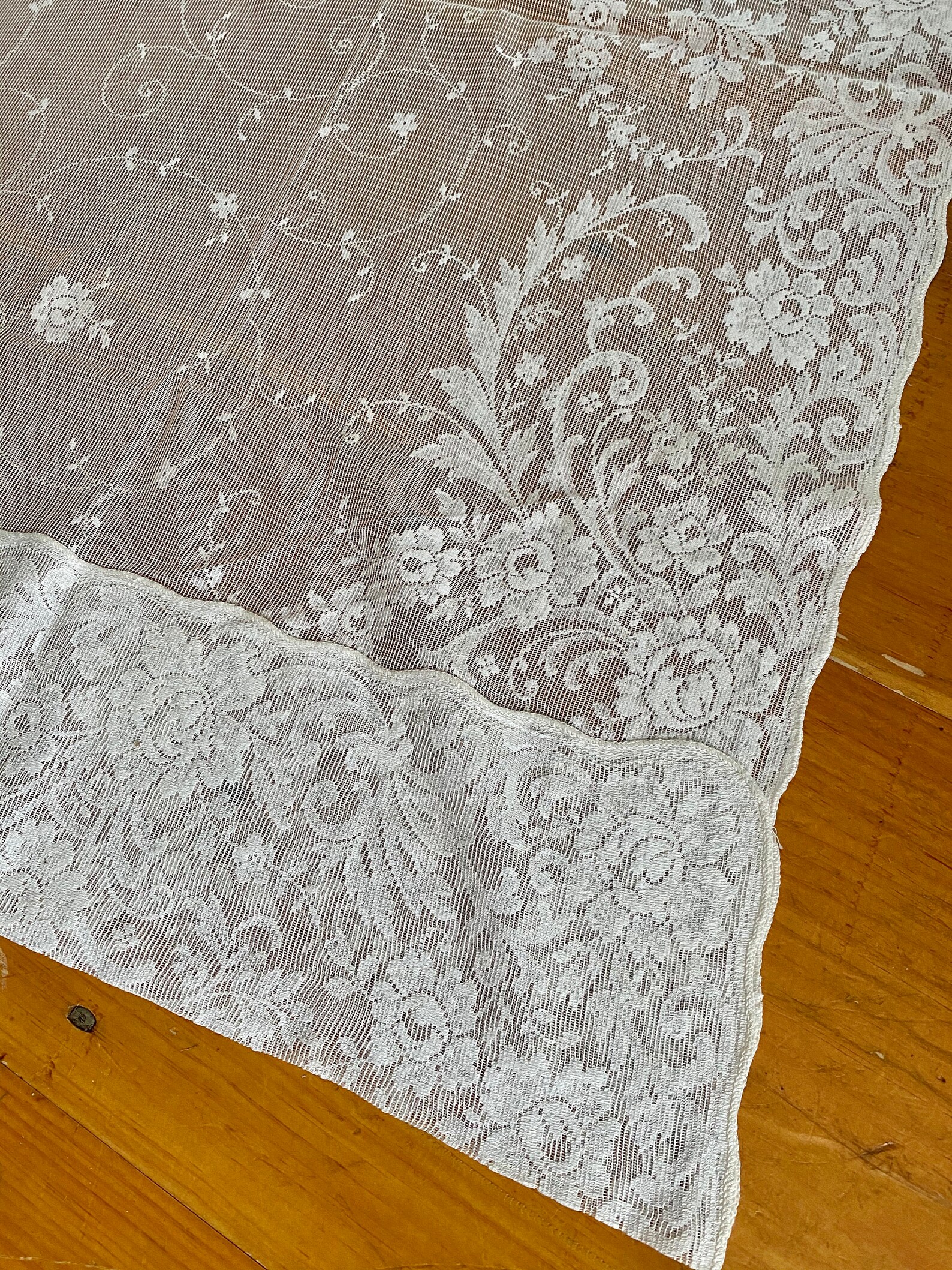 Fabulous rare early vintage netted lace curtain panels Quaker Etsy
