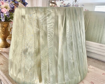 HUGE 4 pound 1940's  Ribbon work French teal, hand tied  ombré ribbon collectible  lampshade- Rare! One left