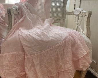 Rare Rachel Ashwell simply shabby shabby chic pink petticoat curtain panel 2 panels LEFT sold separately