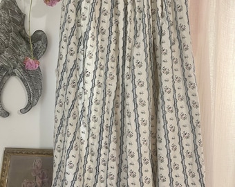 Gorgeous! Rare 1930's Shabby French floral window curtain, pastels pink trimming Shabby French Farmhouse