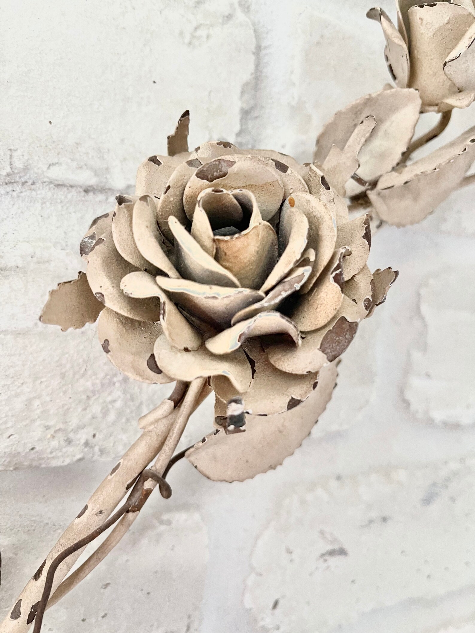 Incredible Rare Large!! Metal Art Salvage Roses Chippy Rachel Ashwell ...