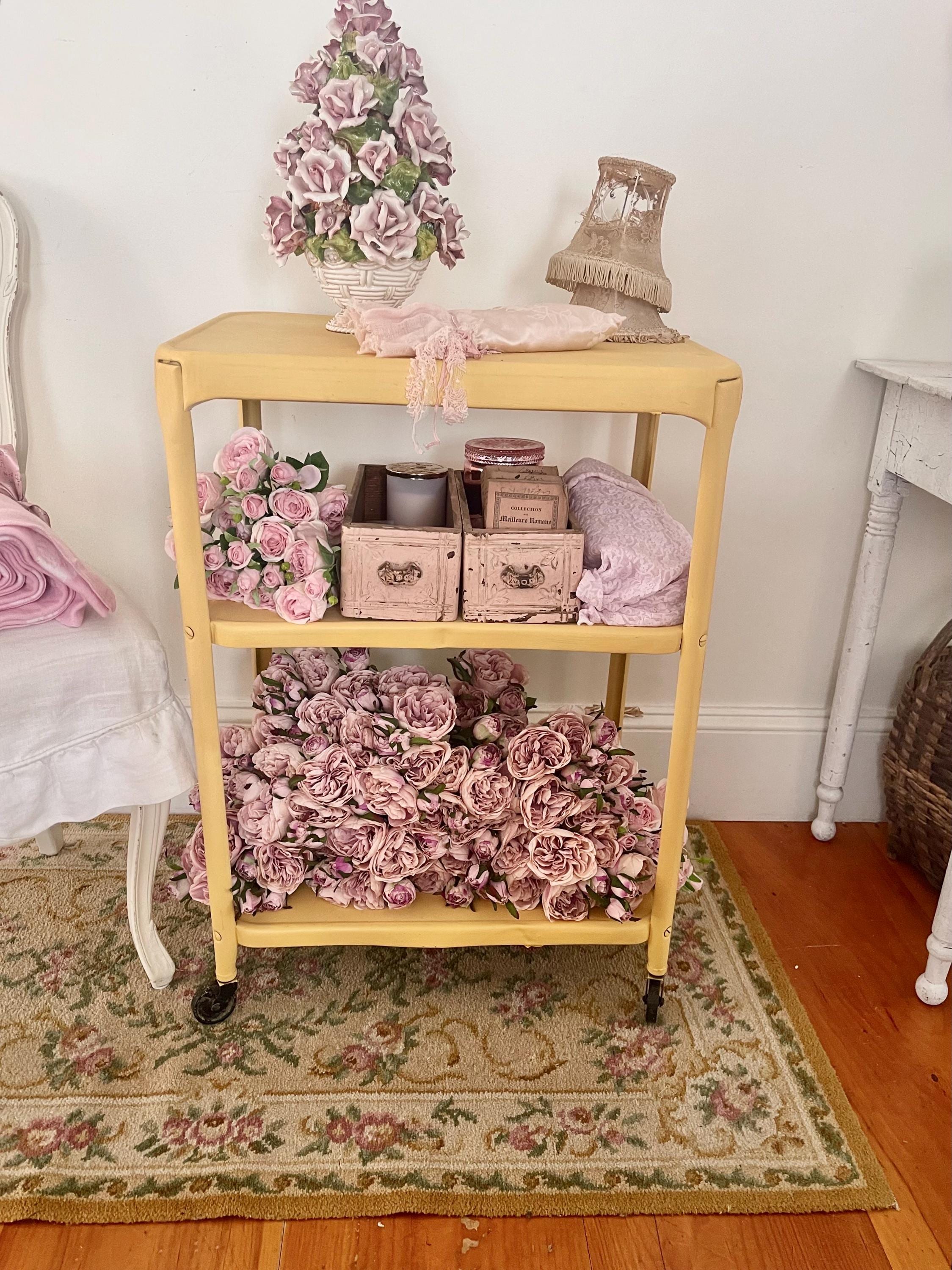 Vintage Simply Shabby Chic Cherry Blossom Pattern White wicker