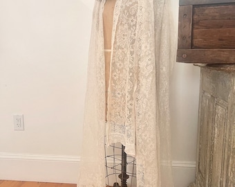 1930&#39;s  French mixed filet net lace panel curtains decorative door cabinet panels rose embroidery three panels available sold separate