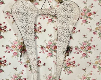 Gorgeous large hand made lace Angel wings shabby cottage over 2 feet vintage lace chantilly or tulle