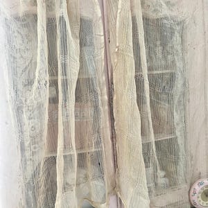 Lovely 1900-1920&#39;s old true gauze French lace curtain panels / cabinet curtains decorative lace