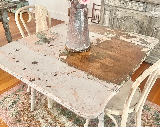 The Most Beautiful Shabby Farmhouse Pink Chippy With Teal and Raw Wood ...