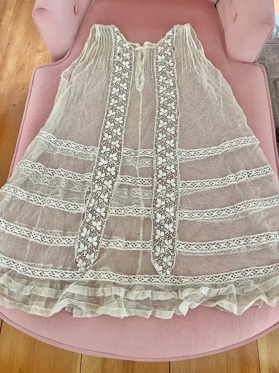 So gorgeous rare 1800''s old tulle and tambour la… - image 2