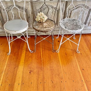 Fabulous vintage twisted iron cottage bistro chairs ice cream parlor original chairs salvaged from shoppe variations you choose chippy