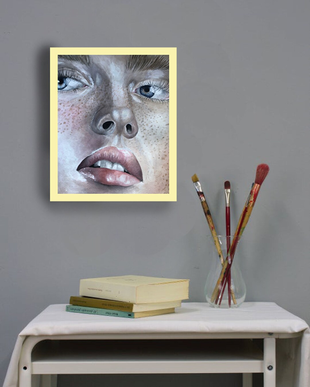 Watercolor Painting Face Etsy