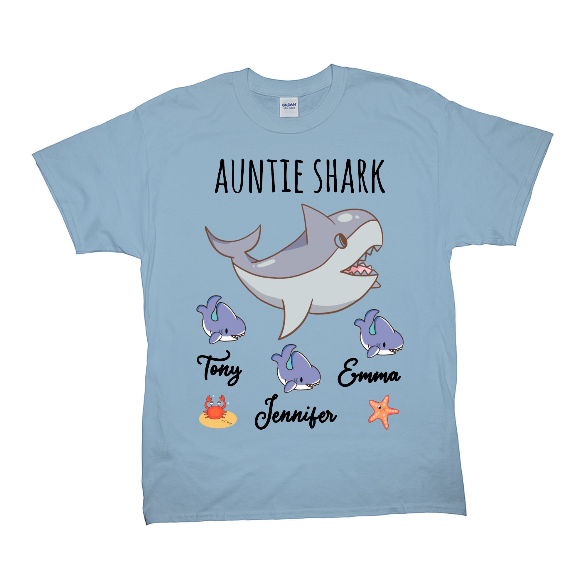 Personalized Auntie Shark T-shirt Gift for Aunt. Unisex Tee - Etsy UK