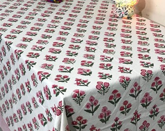 Elegante handgemachte Baumwolle Tischdecke für Esstisch Dekor | Frühlingstischdecke für Küche oder Partys | Zarte Tischwäsche, Oster Geschenk für Sie