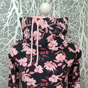 Hoodie Damen Kapuzenpullover Sweatshirt Frauen Blumen Frühling Sommersweat Größe 34-52 Bild 1