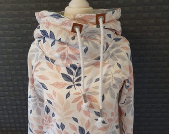 Hoodie dames hoodie sweatshirt dames pastel bladeren zomersweat maat 34-52