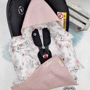 Personaliseerbaar baby draagzak 3-punts gordelsysteem van wafelpiqué/poplin/cadeau/geboorte/doop/handgemaakt/babyshower