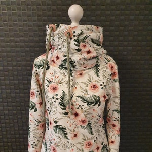 Hoodie Damen Kapuzenpulli Sweatshirt Frauen Sommersweat Frühling Blumen / alle Größen/ Stoff wählbar Größe 32-54 /neue Stoffe zdjęcie 2