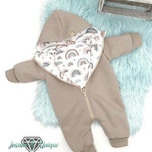 Children's baby sweatsuit / many fabrics to choose from / corner or round hood, zipper or buttons : Jersey image 2