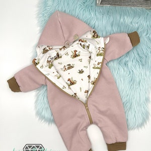 Children's baby sweatsuit / many fabrics to choose from / corner or round hood, zipper or buttons :) Jersey