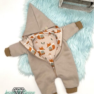 Children's baby sweatsuit / many fabrics to choose from / corner or round hood, zipper or buttons : Jersey image 1