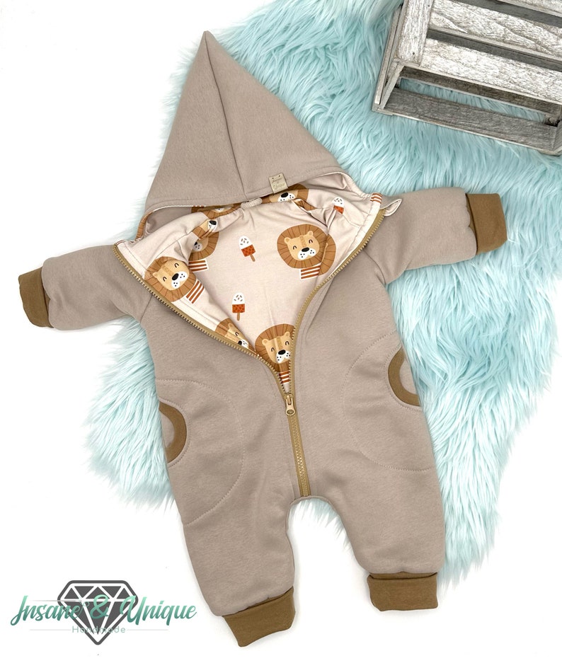 Children's baby sweatsuit / many fabrics to choose from / corner or round hood, zipper or buttons : Jersey image 5