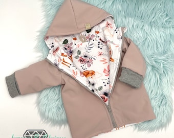 Veste/manteau softshell enfants bébés doublés / nombreux tissus au choix / pointe ou capuche ronde, le tout au choix :) Printemps