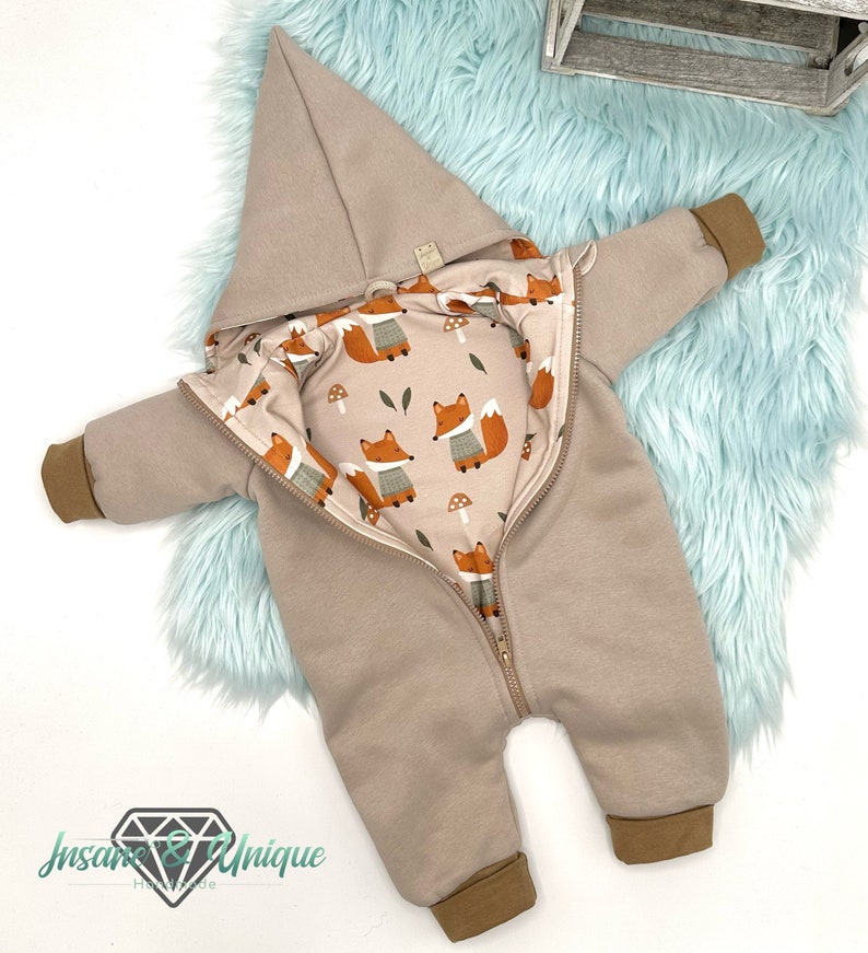 Children's baby sweatsuit / many fabrics to choose from / corner or round hood, zipper or buttons : Jersey image 1