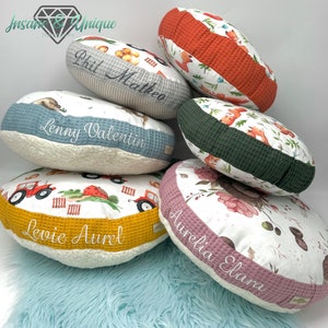 Coussin d'assise personnalisable en piqué gaufré/velours côtelé/teddy/cadeau/garderie/cercle du matin/douillet/fait main/chambre d'enfant/coussin de sol/siège/rond