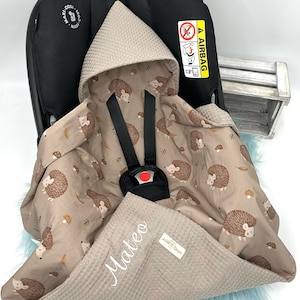 Personaliseerbaar baby draagzak 3-punts gordelsysteem van wafelpiqué/poplin/cadeau/geboorte/doop/handgemaakt/babyshower