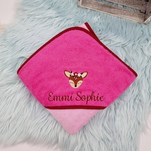 Personalisierbar Kapuzenhandtuch 100x100cm mit Name/Geschenk/Geburt/Taufe/Babyparty/Badehandtuch/Kuschelig/Handmade/Babygeschenk/Wellness