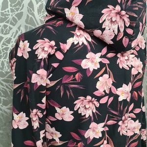 Hoodie Damen Kapuzenpullover Sweatshirt Frauen Blumen Frühling Sommersweat Größe 34-52 Bild 4