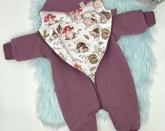 Walk suit / Walk overall children babies / many fabrics to choose from / point or round hood, zipper or buttons :) Jersey / Muslin