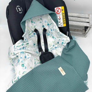 Personaliseerbaar baby draagzak 3-punts gordelsysteem van wafelpiqué/poplin/cadeau/geboorte/doop/handgemaakt/babyshower