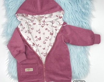 Veste en velours côtelé pour enfant, doublée bébé / nombreux tissus au choix / pointe ou capuche ronde, le tout au choix :) Fourrure Teddy