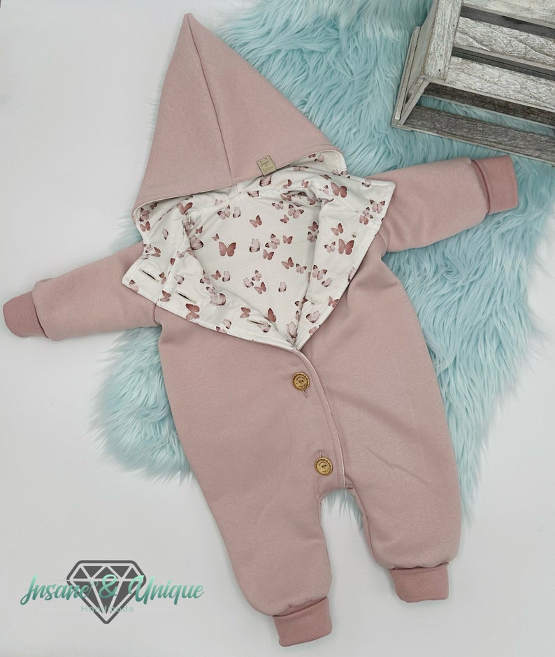Children's baby sweatsuit / many fabrics to choose from / corner or round hood, zipper or buttons : Jersey image 1