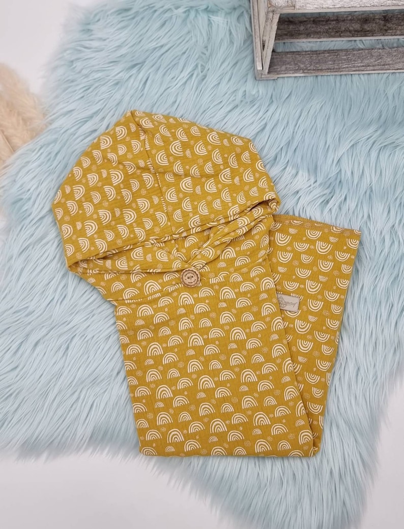 Poncho de baño muselina / poncho / personalizable con nombre / individual / regalo nacimiento / elección de tela / varios tejidos : también liso imagen 4