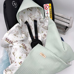 Personaliseerbaar baby draagzak 3-punts gordelsysteem van wafelpiqué/poplin/cadeau/geboorte/doop/handgemaakt/babyshower